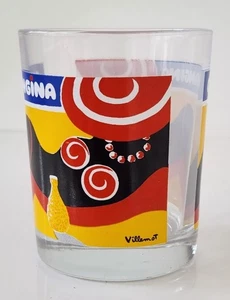 Orangina ArtDrinking Glass Signed Villemot Year 1980 France Vintage 9cm Tumbler - Picture 1 of 7