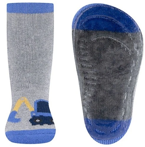 Stoppersocken aus BW Vollfrottee Softstep Sohle v. EWERS Grau / Violett Bagger