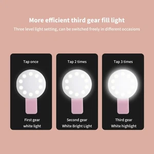 Accessories Portable Mini Selfie Ring Light ABS Phone Lens Light - Photo 1 sur 10