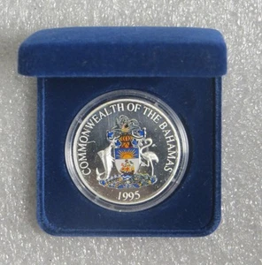 1995 BAHAMAS 2 DOLLAR COLORIZED SILVER PROOF COIN - Picture 1 of 4