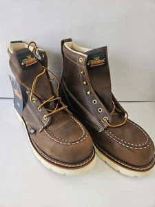 NEW Thorogood 804-4375 Men's 6" Moc Steel Safety Toe Work Boots, USA Made - Picture 1 of 19