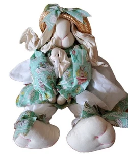 EASTER Bunny Plush Floppy Ears Big Feet Sits Holds Baby 17 " Tall - Picture 1 of 13