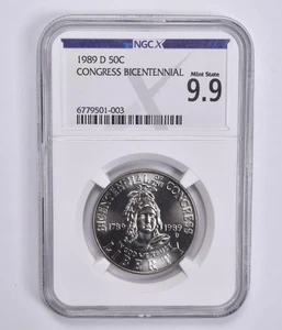 Mint State 9.9 1989-D Congress Commemorative Half Dollar NGC X NGCX *3451 - Picture 1 of 5