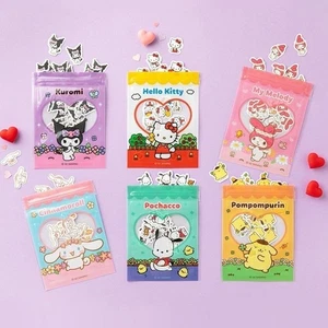 Sanrio Characters Cute 20-Pcs Assorted Deco Seal Sticker Pack w/ Zip Bag(1 Pack) - Picture 1 of 19
