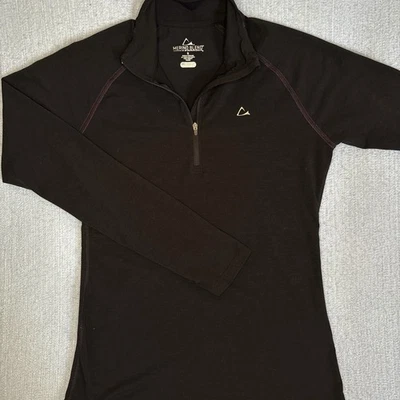 Paradox Women’s Small Merino Blend 1/4 Zip Pullover Shirt Black Dri Release - Image 1 of 4