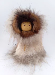 Native Doll with Papoose Real Fur Handmade Prothero's Post, Angle Inlet MN - Picture 1 of 10