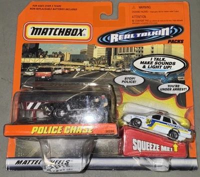1998 Mattel Matchbox Real Talkin' Packs - Police Chase NIB #35239 - Image 1 of 4