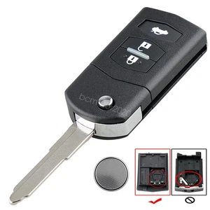for 2005 2006 2007 2008 2009 Mazda 2 3 5 6 RX8 MX5 Remote Key Fob Case 3 Button - Picture 1 of 10