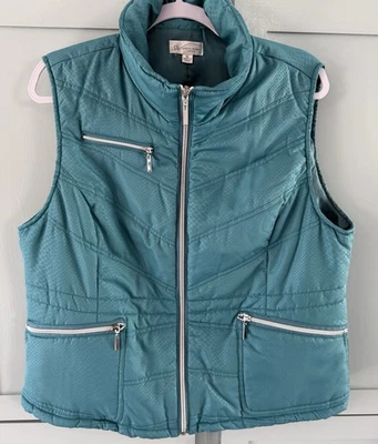 Studio Works Sport Womens XL Brown Quilted Puffer Vest Full Zip Jacket Outdoor - Image 1 of 4
