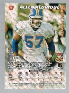 1996 Stad Club Members Only ALLEN ALDRIDGE #46 Broncos - Photo 1/1