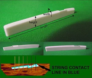 Blade Compensating Bone Gitarrensattel. Sie geben Höhe, Breite, Länge. PS002d - Bild 1 von 3