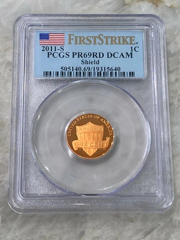 2011-S Proof Abraham Lincoln Shield Cent - PCGS PR69RD DCAM First Strike Cover