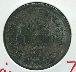 (1863) Broas Pie Baker One Country Civil War Token   Scarce Zinc Type - Picture 1 of 2