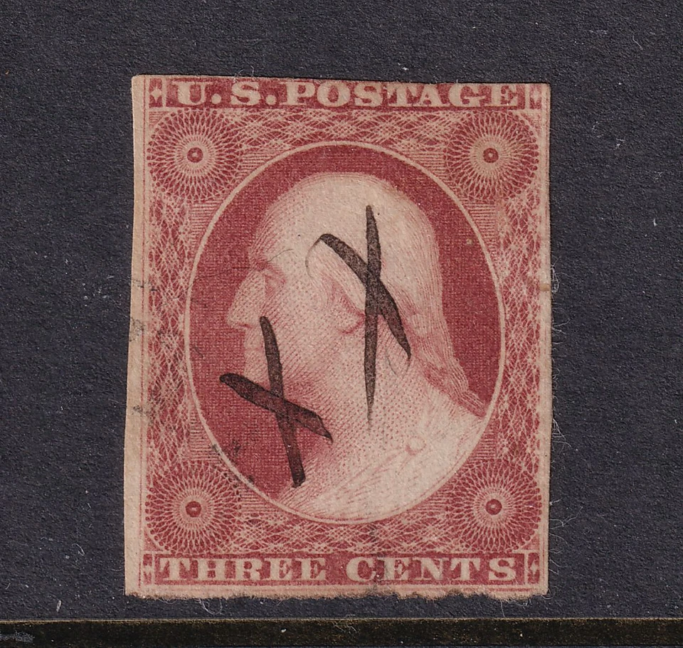 1851 Washington 3c orange brown Sc 10 FVF used Type I single CV $190 (DA - Image 1 of 1