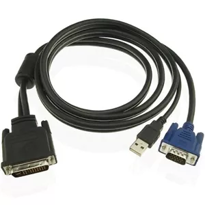 Cable proyector DVI M1-DA 30+5 pines a 15 pines VGA + USB 1,8 M - Imagen 1 de 3