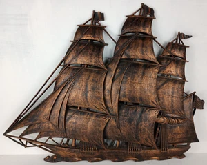 Large Mid Century 1962 Dart Coppercraft Guild Sailing Ship Wall Hanging No 4574 - Picture 1 of 8