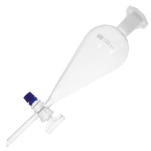 Borosilicate Glass Separatory Funnel lab funnels Separatory Flask 125ML - Picture 1 of 12