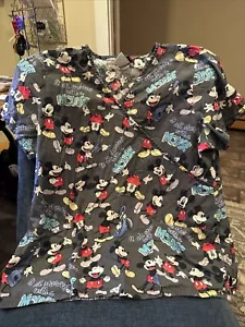 Disney Mickey Mouse "It All Started With A Mouse" Scrub Top Large - Picture 1 of 4