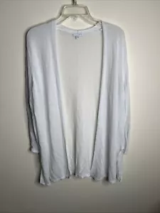 J Jill Linen & Rayon Women's XL White long sleeve Open Front Cardigan EC - Picture 1 of 10
