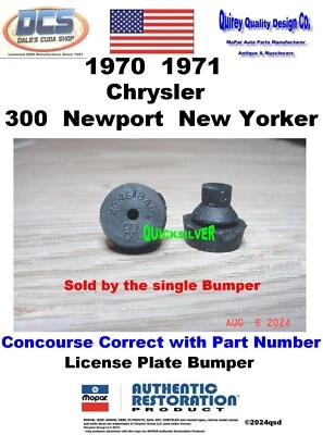 1970 71 Chrysler 300 Newport New Yorker License Plate Bumper SHOW 2094618 MoPar - Image 1 of 2