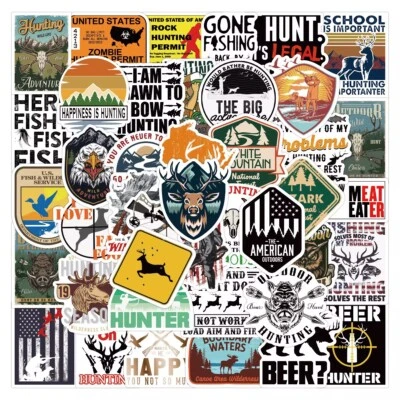 50 Pack Hunting Stickers Outdoor Decals Laptop Hydro Yeti Car Free Shipping! - Image 1 of 4