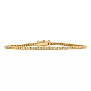 Bracciale Tennis Diamante Naturale 0,86 Carati G SI 14K Oro Giallo 6 pollici - Foto 1 di 4