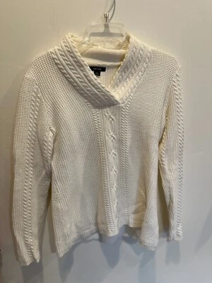 Nautica белый капот v-образным вырезом длинным рукавом свитер L - Изображение 1 из 2