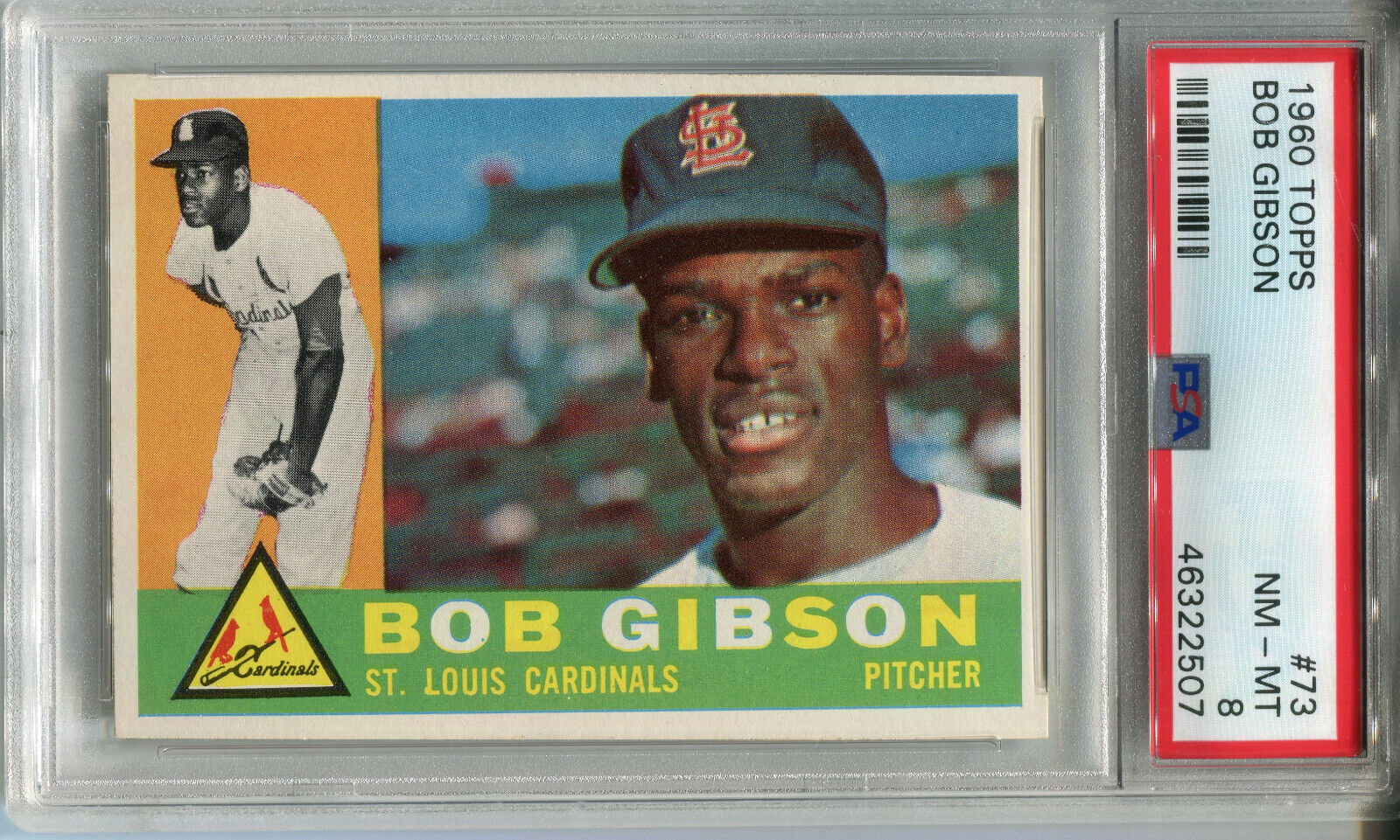 1960 Topps #73 Bob Gibson PSA 8 NM-MT St. Louis Cardinals