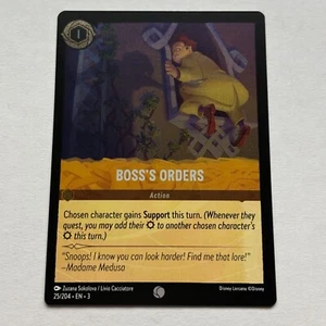 Boss's Orders 25/204 Disney Lorcana Into The Inklands Common Cold Foil Card NM - Foto 1 di 2