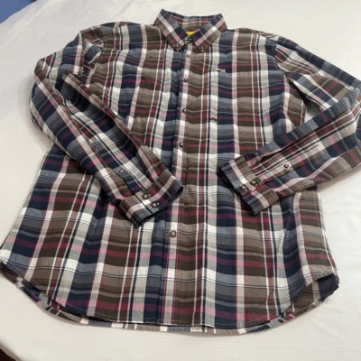 Camisa analógica a cuadros manga larga con botones talla XL Foto 1 de 4