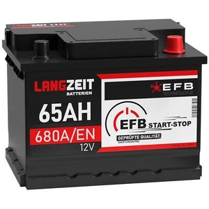 LANGZEIT EFB Batterie 65Ah 12V 680A/EN Start-Stop Batterie Autobatterie 60Ah - Bild 1 von 6