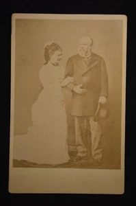 PHOTO ANCIENNE 1879-GUILLAUME III NASSAU & EMMA DE WALDECK PYRMONT-168 x 109 mm - Picture 1 of 2