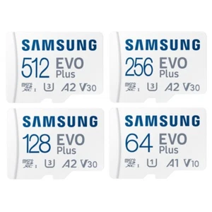 New Samsung EVO Plus 64GB 128GB 256GB 512GB 1TB MicroSD Card Flash TF A2 V30 U3 - Picture 1 of 31