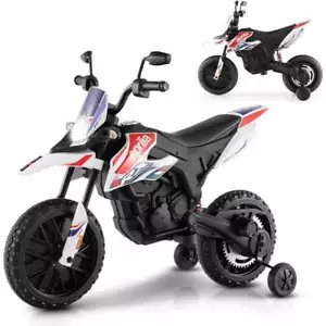 2024 Boys Kids Dirt Bike 12V Electric Off Road Motorcycle Training Wheel White - Picture 1 of 7