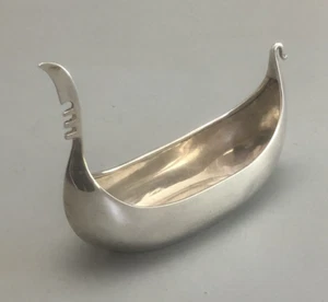 Antique Silver Gondola Boat Dish Goldsmiths London 1907 77g ELZX - Picture 1 of 3