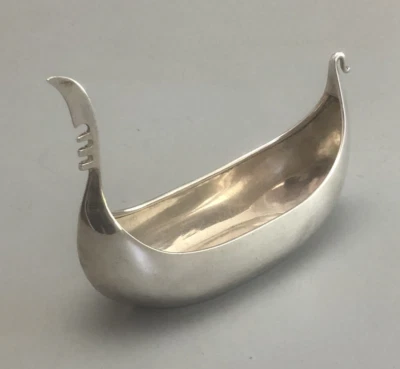 Antique Silver Gondola Boat Dish Goldsmiths London 1907 77g ELZX — 第 1/3 张图片