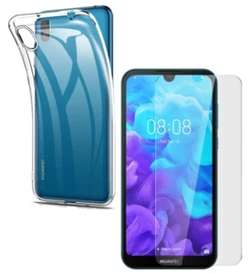 Per HUAWEI Y5 2019 COVER CUSTODIA SILICONE TPU + PELLICOLA VETRO TEMPERATO Y 5 - Foto 1 di 12