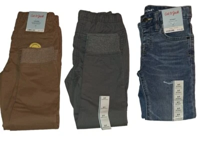 TALLA 5T Lote de 3 Joggers Cat & Jack + Vaqueros Caqui/Gris/Azul Lavado Medio ¡¡¡NUEVO!!!! Foto 1 de 4