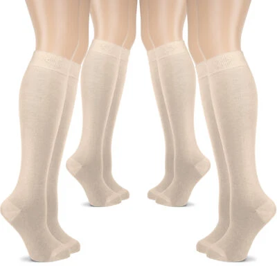 Женские хлопковые носки до колена, впитывающие влагу, размер 5-8/8-11, 4 пары - Изображение 1 из 4