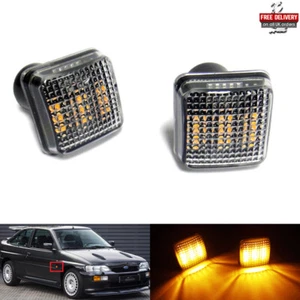 2x luz repetidora LED indicadora lateral transparente para Ford Escort Fiesta Sierra Transit - Imagen 1 de 11