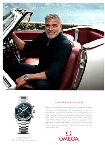 OMEGA WATCH MAGAZINE promo ad #112 ORIGINAL GEORGE CLOONEY - Picture 1 of 2