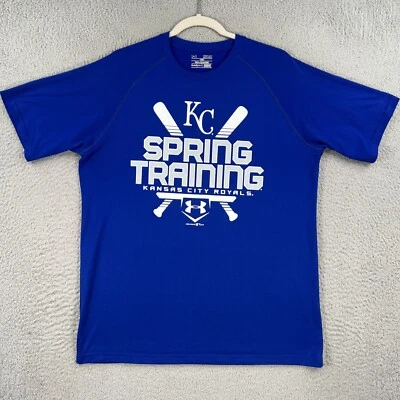 Kansas City Royals Shirt MENS Medium Under Armour Blue Spring Training Tee - Image 1 of 4