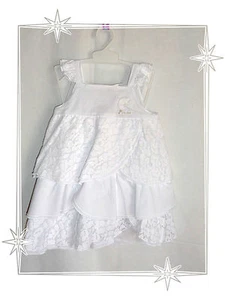 B - Très Belle Robe + Bloomer Dentelle Blanc Cortège P'tit Bisou Aubert 18 mois - Imagen 1 de 5