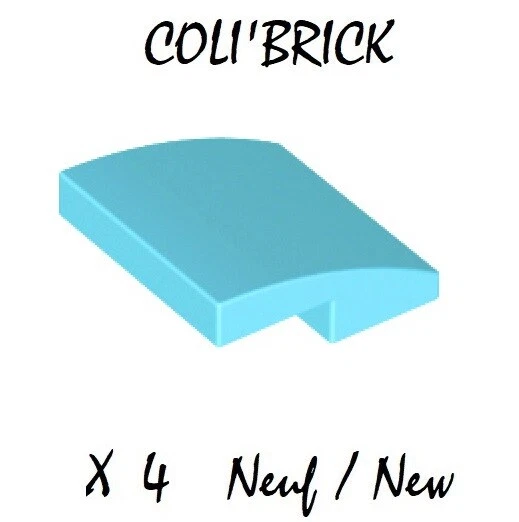 Lego 15068 - 4x Brique Courbe Slope Curved 2x2 - Bleu / Medium Azure - NEUF - Photo 1/1