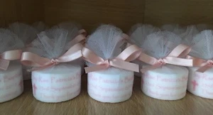 Personalised Candle Tealight Wedding Christening Favours Rose Gold (Set of 10) - Picture 1 of 6