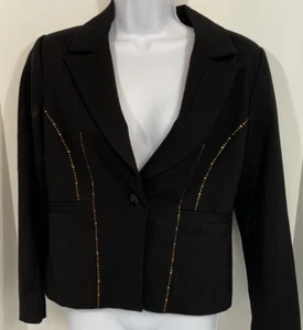 Monroe & Main Womens Size 8 Black Rhinestone Blazer - Picture 1 of 7