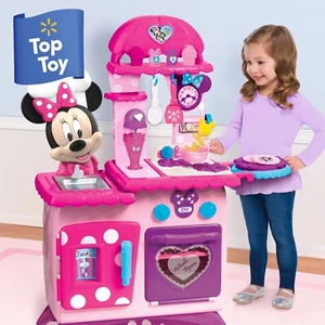 Kids Kitchen Play Set Pretend Cooking Toys Minnie Mouse Toddler Gift Pink - Picture 1 of 8