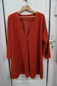 Gudrun Sjoden sz XL cardigan Velour Corduroy Kimono Cotton blend orange - Picture 1 of 5