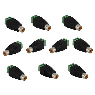 10x Phono RCA Female AV Screw Terminal Solderless Audio Video Connector Speaker - Image 1 of 4