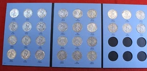 Walking Liberty Half Dollars 1937-1947 G-XF New Whitman Folder Complete WL37 - Bild 1 von 8